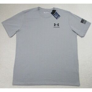 Under Armour Freedom Shirt Mens 2XL Gray American Flag Graphic Tee Patriotic USA